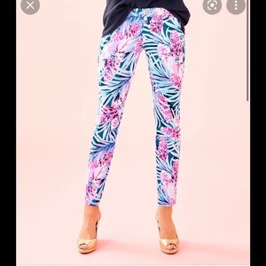 NWT Lilly Pulitzer Kelly Knit Skinny Ankle Pants Mr Peacock Tweethearts